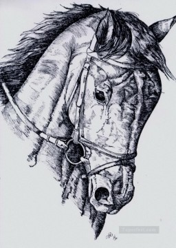 croquis de crayon de cheval Peinture décoratif